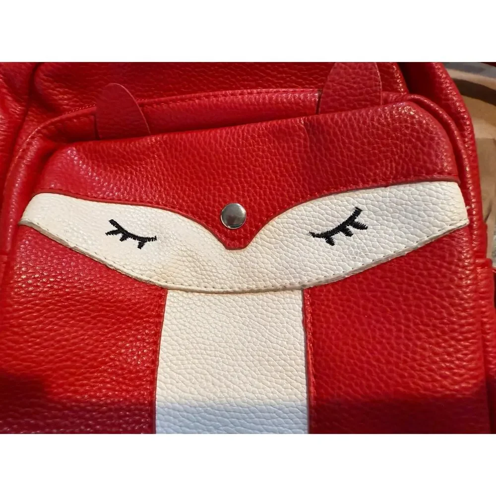 NEW Fox‎ Backpack, orange, mini, purse, leather like, lined